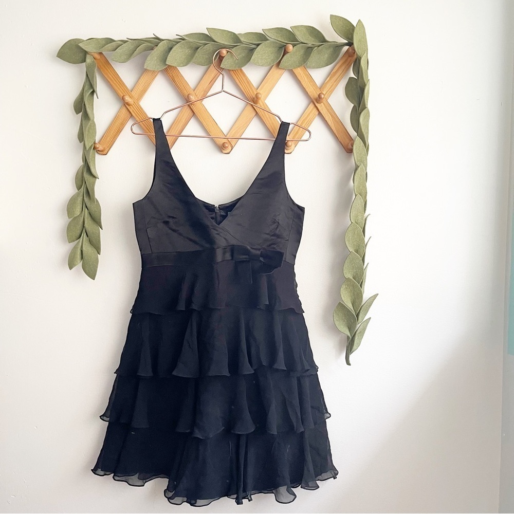 Tibi Black Silk Layered Dress